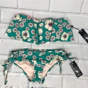 Wildfox 60s Floral Bikini Top & Bottom Swimsuit